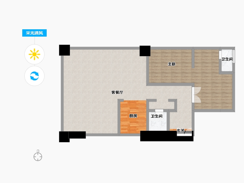 陕西省-西安市-中国铁建西派中心-109.66-户型库-采光通风