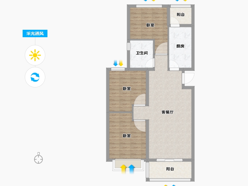 山西省-太原市-太原恒大森林海-90.00-户型库-采光通风