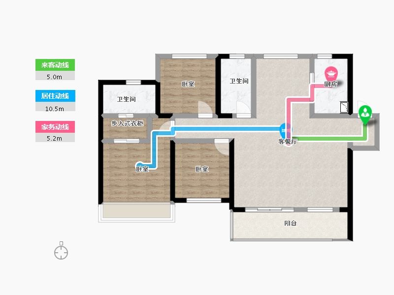 陕西省-咸阳市-绿地新里城兰亭公馆-101.01-户型库-动静线