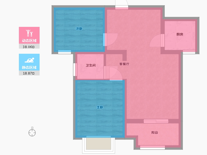 陕西省-西安市-泰盈奥林匹克花园-49.80-户型库-动静分区