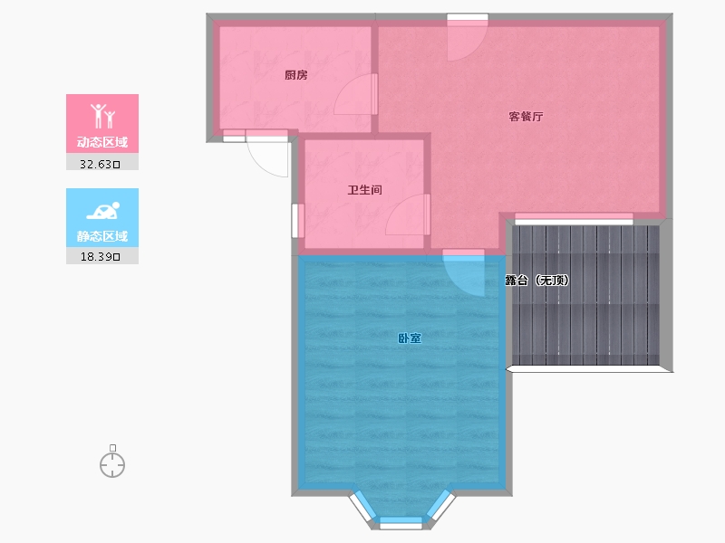 江苏省-无锡市-恒盛第一国际四期颐园-53.92-户型库-动静分区