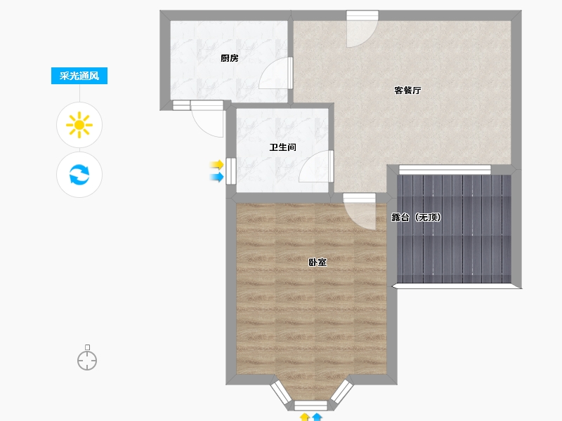 江苏省-无锡市-恒盛第一国际四期颐园-53.92-户型库-采光通风