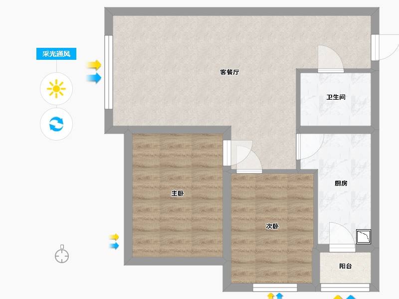 黑龙江省-哈尔滨市-融创·璟园-55.52-户型库-采光通风