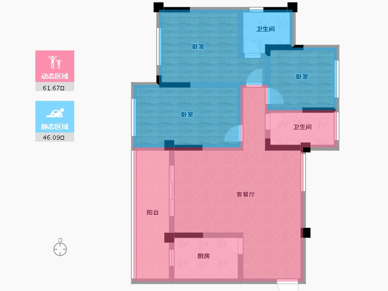 四川省-南充市-金澜天玺-94.98-户型库-动静分区