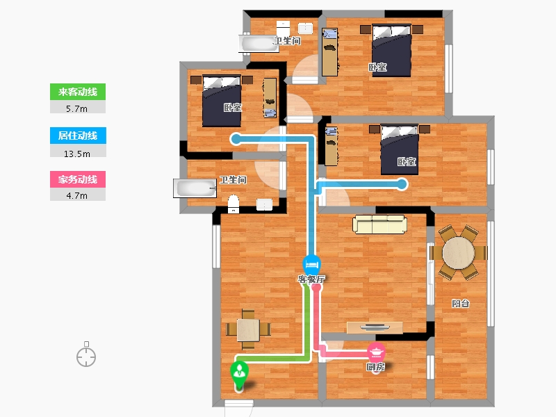 四川省-南充市-金澜天玺-103.07-户型库-动静线