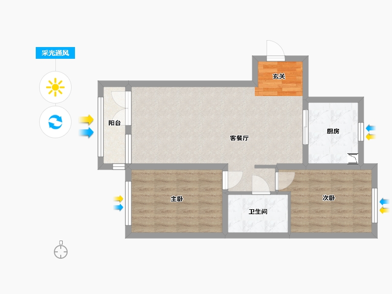 黑龙江省-哈尔滨市-融创·璟园-65.23-户型库-采光通风