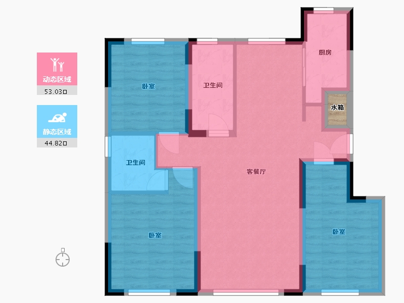 辽宁省-鞍山市-佳兆业·君汇上品-88.44-户型库-动静分区