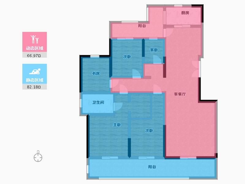 陕西省-西安市-国润城-132.00-户型库-动静分区