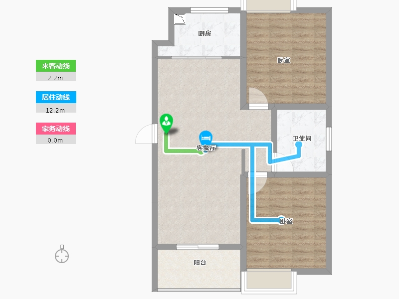 江苏省-无锡市-鸿景中央府-76.44-户型库-动静线