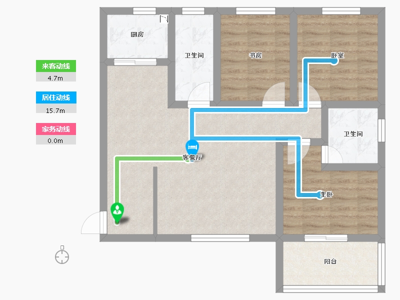 陕西省-咸阳市-林锦庭园-74.30-户型库-动静线