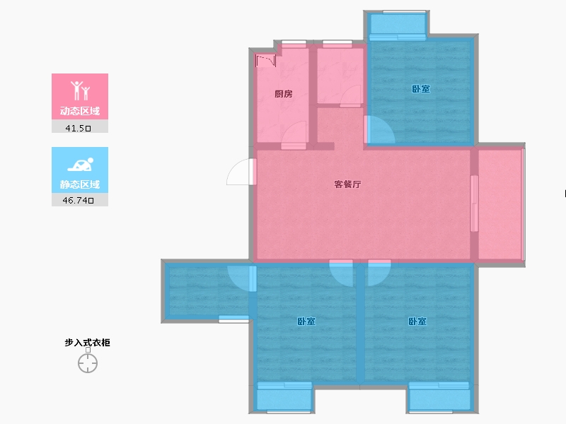 江苏省-无锡市-鸿景中央府-78.00-户型库-动静分区