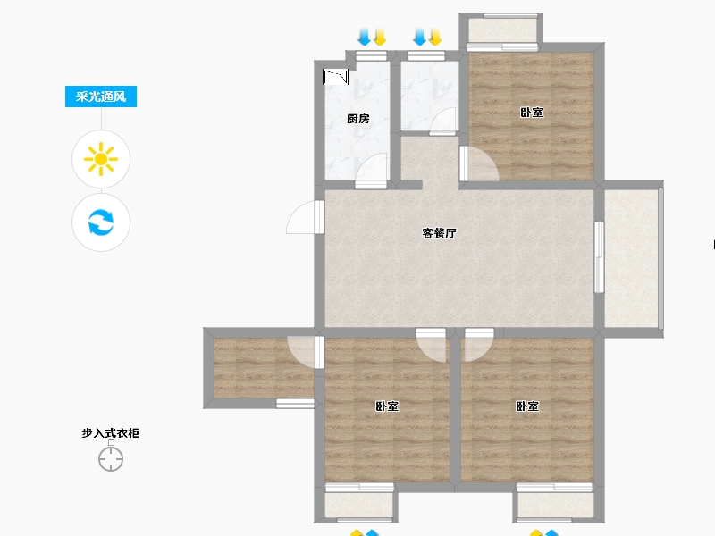 江苏省-无锡市-鸿景中央府-78.00-户型库-采光通风