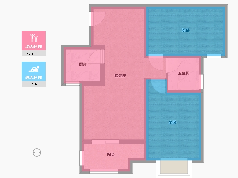 陕西省-西安市-泰盈奥林匹克花园-52.75-户型库-动静分区