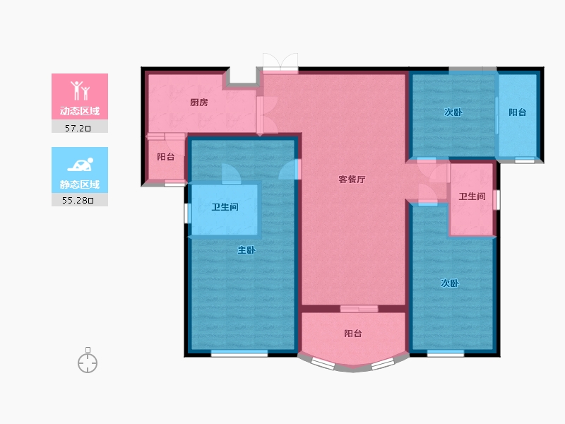 陕西省-西安市-国润城-100.00-户型库-动静分区