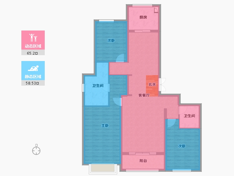 山西省-太原市-融创太原府-111.03-户型库-动静分区