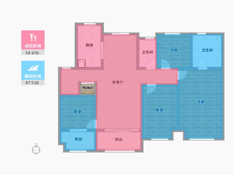 江苏省-无锡市-万科润园-112.74-户型库-动静分区