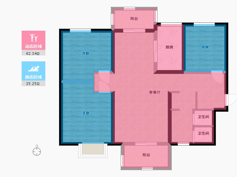 陕西省-西安市-国润城-86.01-户型库-动静分区