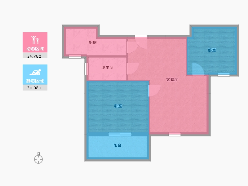 江苏省-南京市-浦泰和天下-60.94-户型库-动静分区