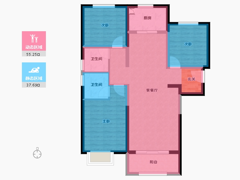 山西省-太原市-红星天润-82.24-户型库-动静分区