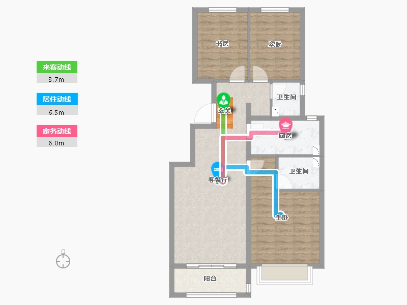 山西省-太原市-当代上品府MOMA-82.68-户型库-动静线