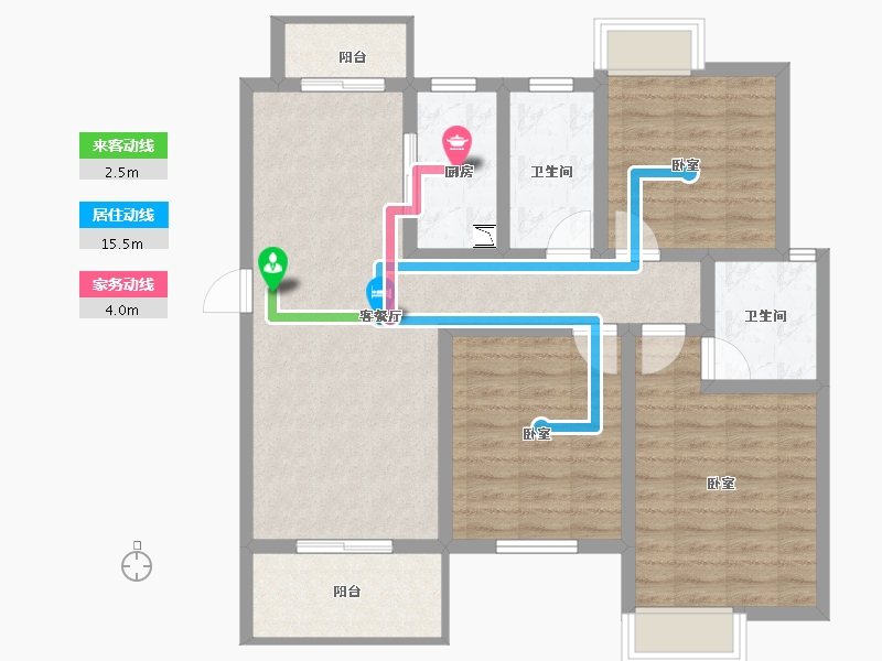 江苏省-无锡市-鸿景中央府-93.00-户型库-动静线