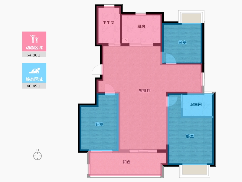 江苏省-无锡市-红豆首府二期-94.00-户型库-动静分区