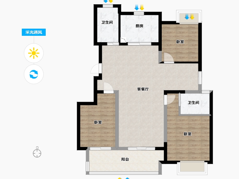 江苏省-无锡市-红豆首府二期-94.00-户型库-采光通风