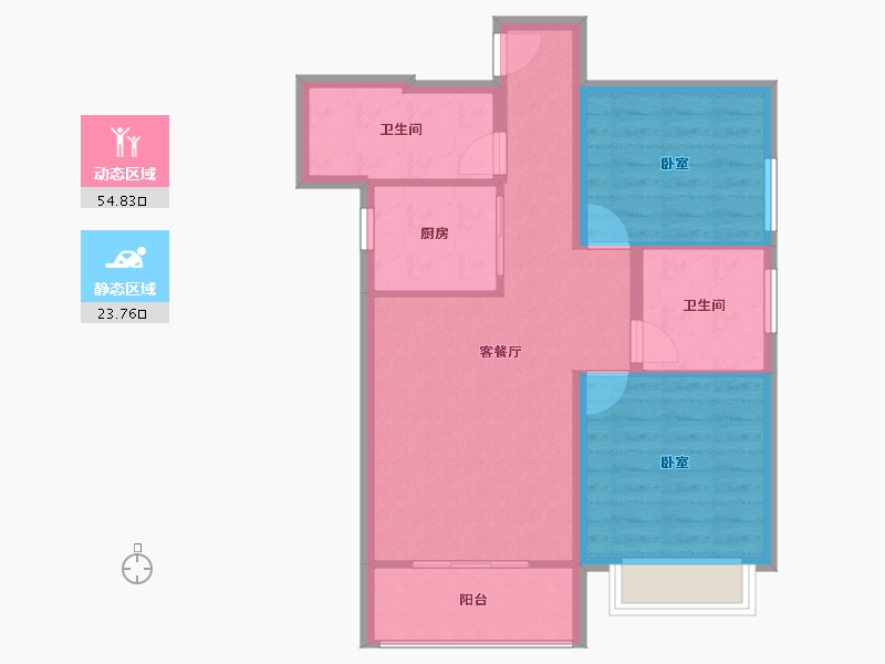 陕西省-咸阳市-宇都纳富特广场-70.57-户型库-动静分区