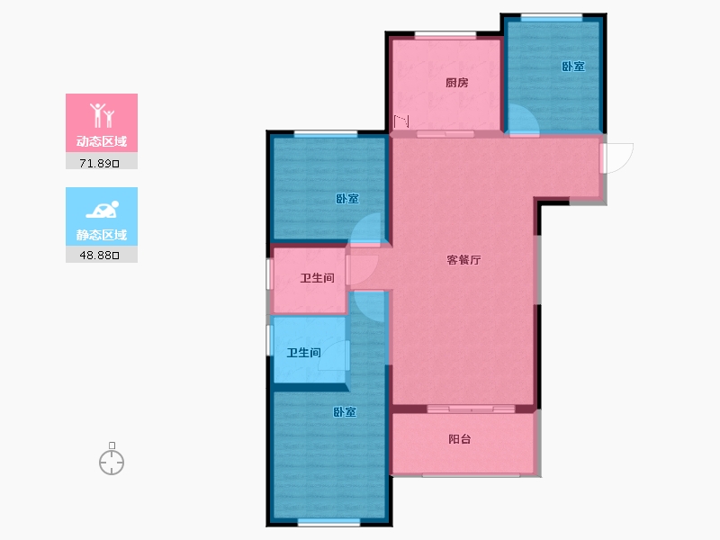 陕西省-咸阳市-百达悦府-108.93-户型库-动静分区