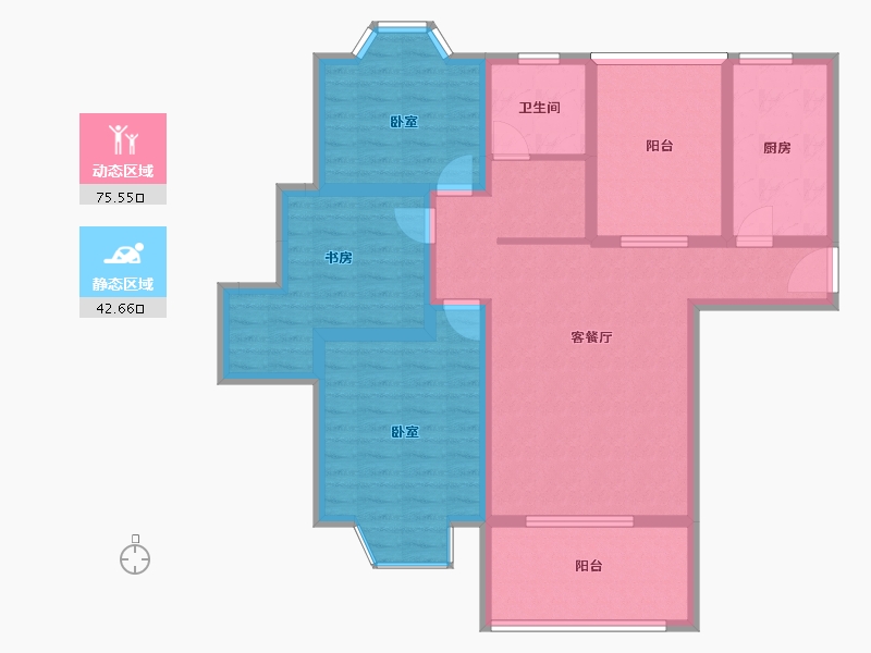 江苏省-无锡市-恒盛第一国际四期颐园-105.10-户型库-动静分区