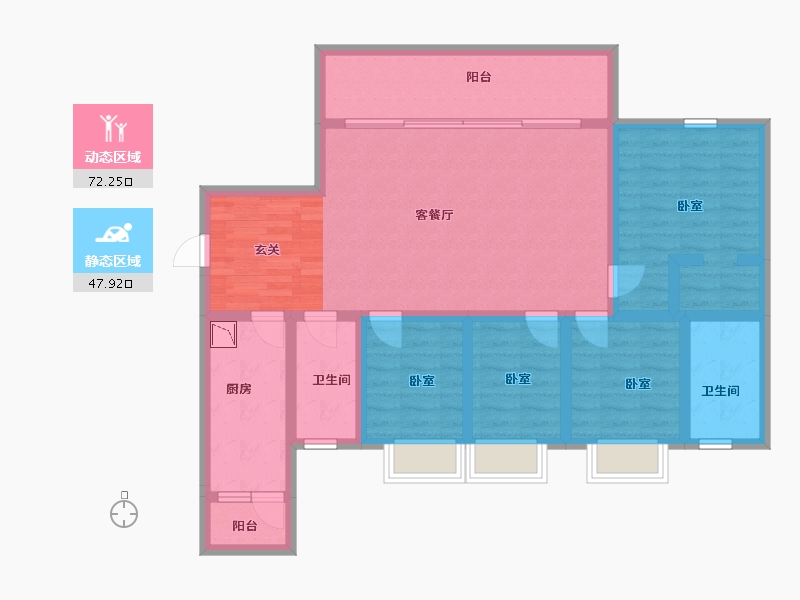 陕西省-咸阳市-水悦澜岸-106.10-户型库-动静分区