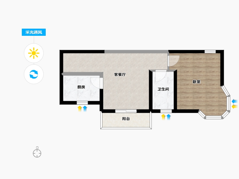 江苏省-无锡市-恒盛第一国际四期颐园-51.26-户型库-采光通风