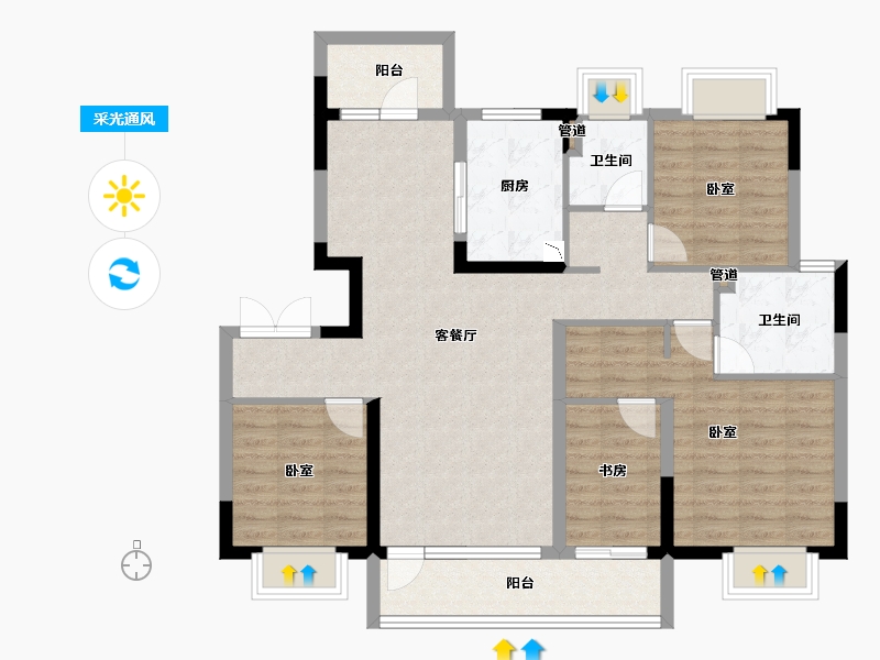 江苏省-无锡市-中锐星公元-102.01-户型库-采光通风