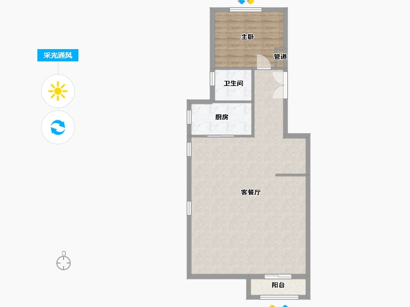 陕西省-咸阳市-枫丹丽舍-79.07-户型库-采光通风