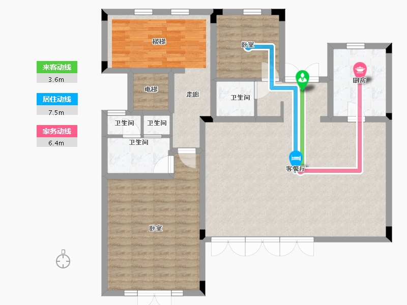 浙江省-杭州市-绿城江南里-111.07-户型库-动静线