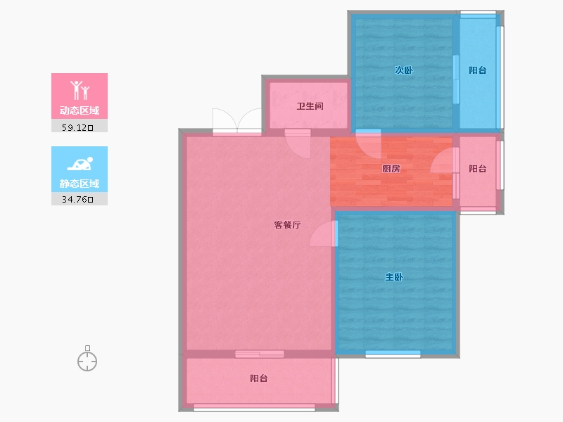 黑龙江省-哈尔滨市-尚苑•英才汇-84.00-户型库-动静分区