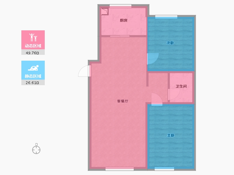 黑龙江省-哈尔滨市-永泰城住宅-68.80-户型库-动静分区