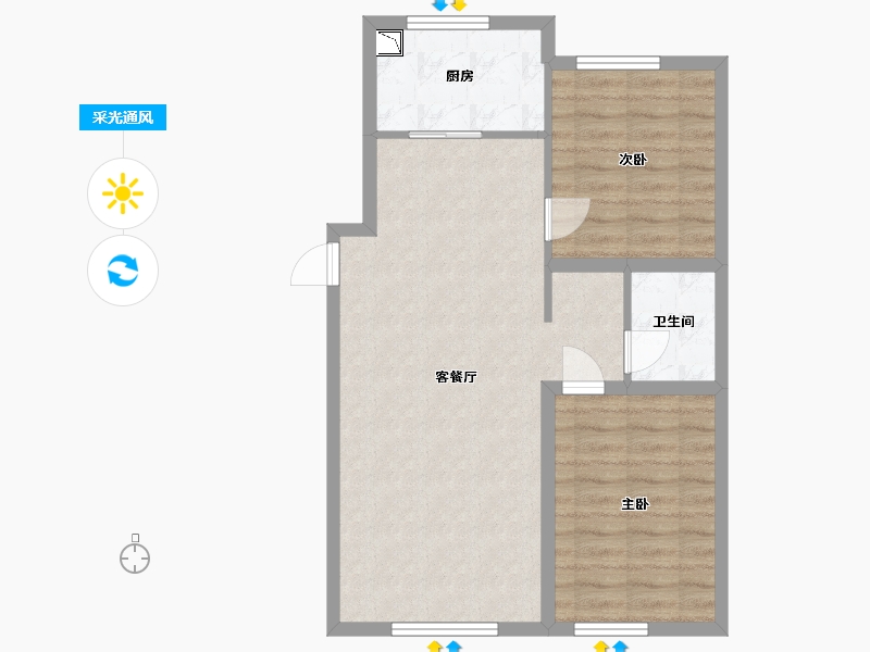 黑龙江省-哈尔滨市-永泰城住宅-68.80-户型库-采光通风