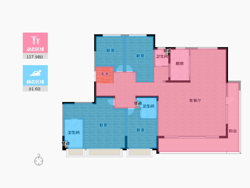 陕西省-西安市-星皓锦樾-210.30-户型库-动静分区