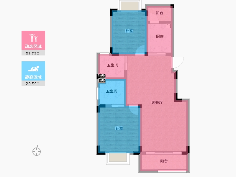 江苏省-无锡市-ΜΟΜΛ春风湖上-74.01-户型库-动静分区