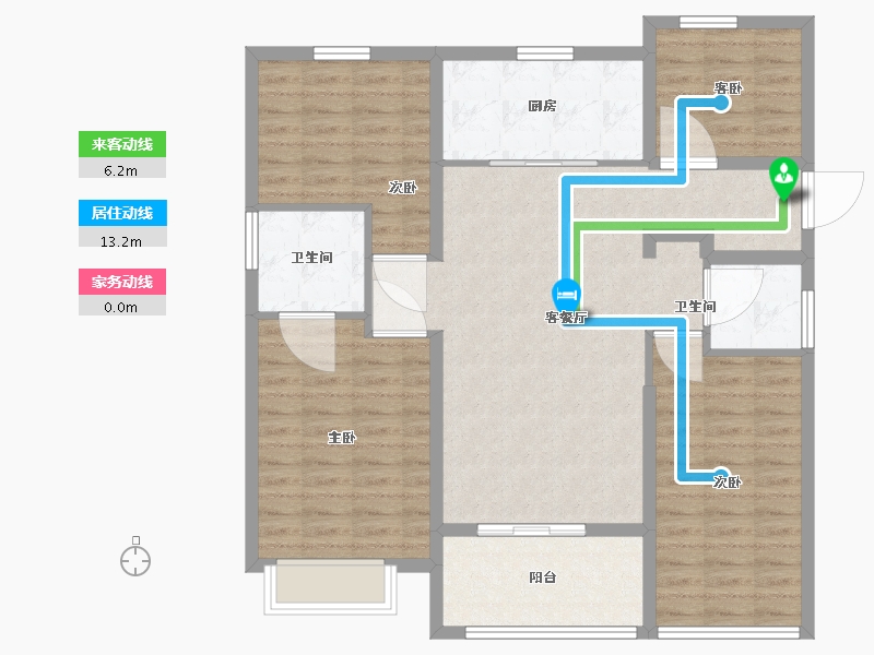 陕西省-咸阳市-领航尚宸-106.00-户型库-动静线