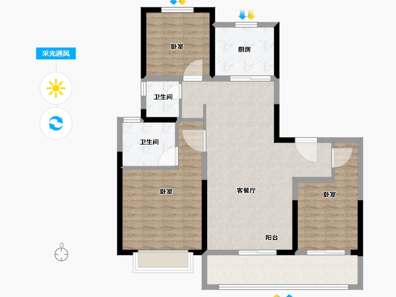 陕西省-西安市-朗诗湖屿栖-99.00-户型库-采光通风