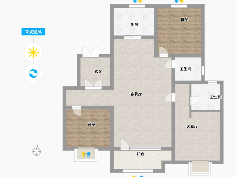 河北省-邢台市-邢台富力城-100.00-户型库-采光通风