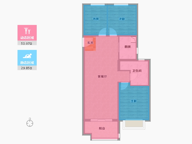 山西省-太原市-当代上品府MOMA-74.08-户型库-动静分区