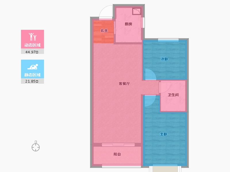 山西省-太原市-当代上品府MOMA-59.76-户型库-动静分区