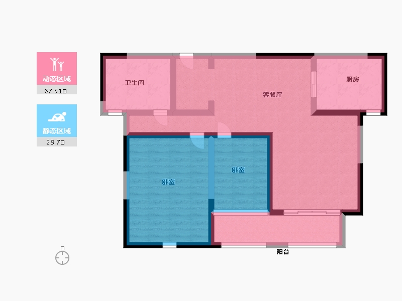 陕西省-西安市-万丽骊宫-85.00-户型库-动静分区