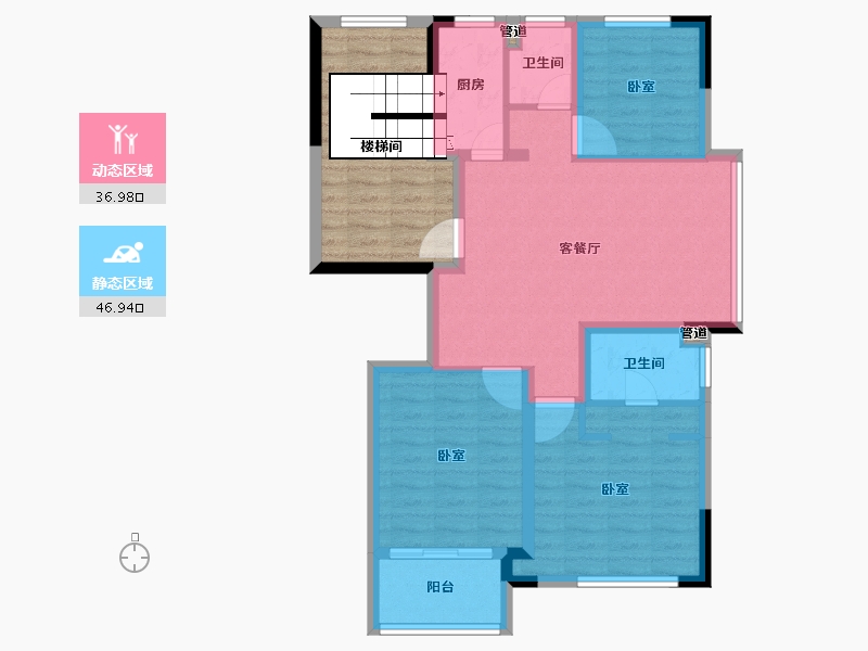 江苏省-无锡市-ΜΟΜΛ春风湖上-88.00-户型库-动静分区