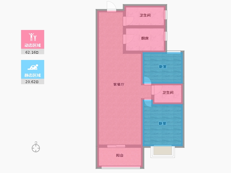 河北省-邢台市-邢台天山熙湖-72.77-户型库-动静分区