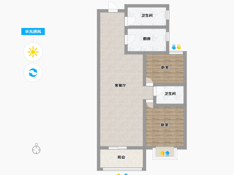 河北省-邢台市-邢台天山熙湖-72.77-户型库-采光通风