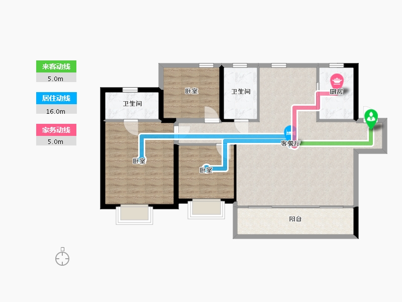 陕西省-西安市-绿地新里城-101.62-户型库-动静线